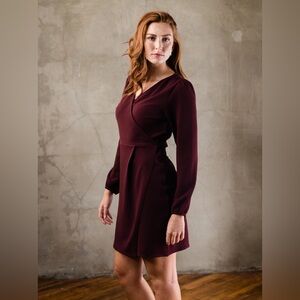 Able Lacey Crepe Wrap Mini Dress